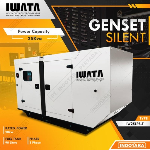 [EZM.1010171] Genset IWATA IW25LPS-T 25KVA/20KW Silent - Deepsea DSE4520