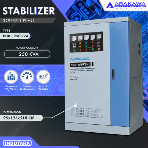 [EZM.1010173] Stabilizer Arakawa 3 Phase PDRF 250KVA Automatic With Schneider Part