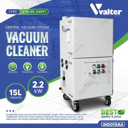 [EZM.1010185] Industrial Vacuum Cleaner Wet & Dry Valter - PT Series (Central Vacuum System)