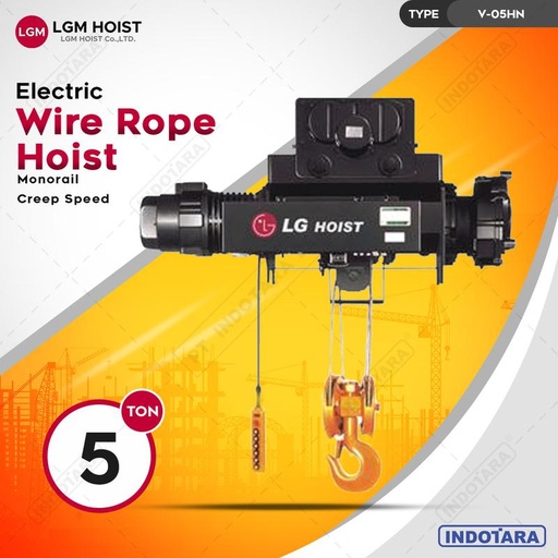[EZM.1010191] Wire Rope Hoist LGM V-05HN Monorail / Creep Speed - 5 Ton