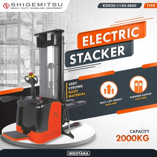 [EZM.1010195] Shigemitsu Electric Stacker KDK20-1150-5600
