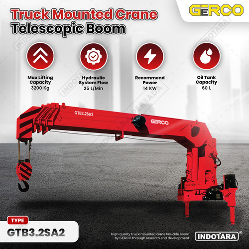 [EZM.1010199] Truck Mounted Crane Telescopic Boom 3.2 Ton - Gerco GTB3.2SA2