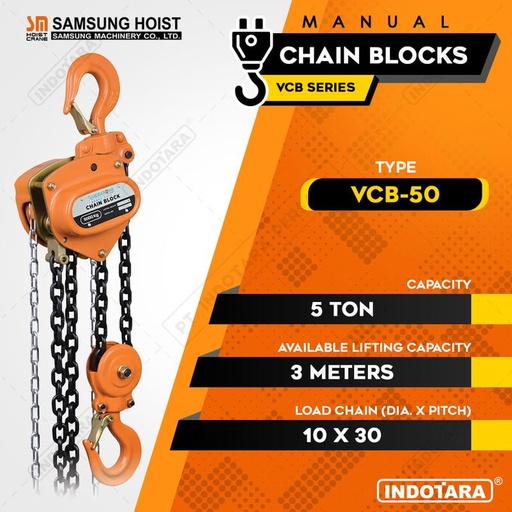 [EZM.1010203] Manual Chain Block 5 Ton Verkronn VCB-50