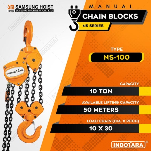 [EZM.1010229] Manual Chain Block 10 Ton Samsung NS-100