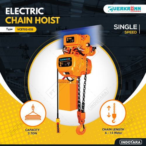 [EZM.1010259] Electric Chain Hoist Verkronn 2 Ton Single Speed VCET02-02S - Monorail Type