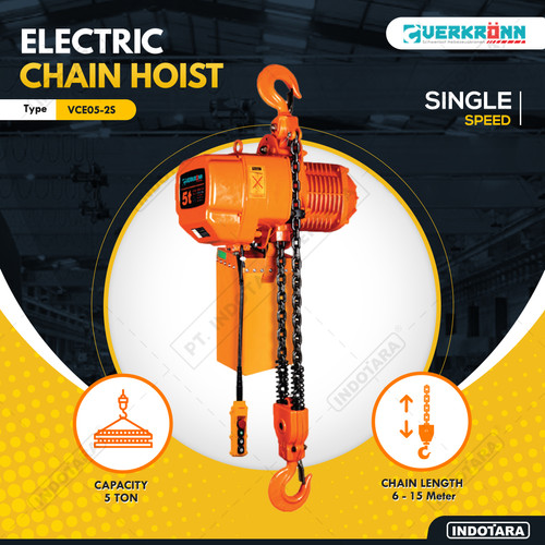 [EZM.1010263] Electric Chain Hoist Verkronn 5 Ton Single Speed VCE05-2S - Fixed Type