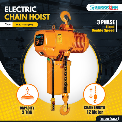 [EZM.1010265] Electric Chain Hoist 3 Phase Double Speed 3 Ton Verkronn VCE03-01D