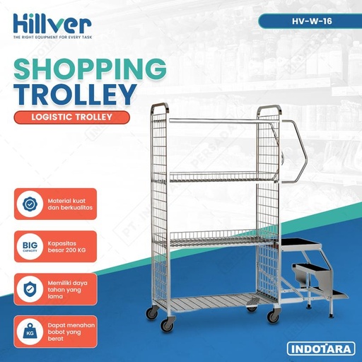 [EZM.1010274] Keranjang Roda Logistik Gudang Kapasitas 200 Kg Hillver HV-W-16