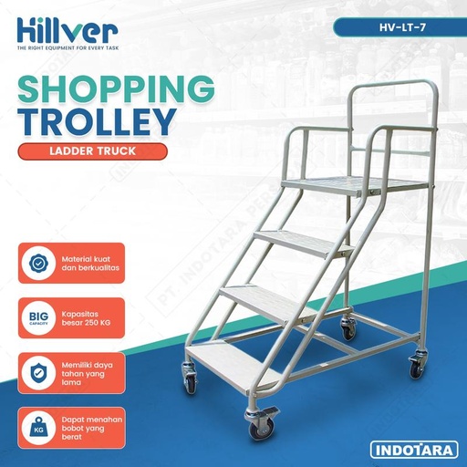 [EZM.1010275] Tangga Dorong Gudang Supermarket Multifungsi Ladder Truck Hillver HV-LT-7