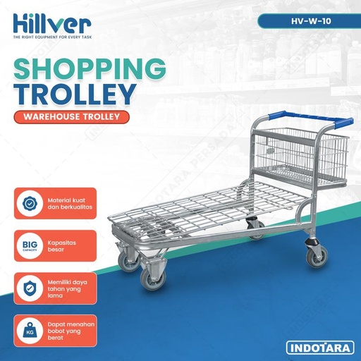 [EZM.1010276] Troli Dorong Barang Belanja - Warehouse Trolley Supermarket Serbaguna Hillver HV-W-10