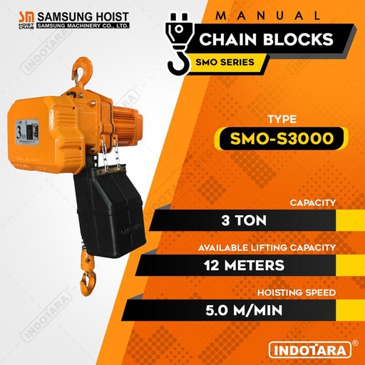 [EZM.1010277] Electric Chain Hoist Samsung SMO-S3000 - 12 Meter
