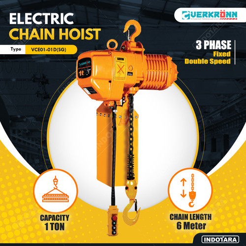 [EZM.1010279] Electric Chain Hoist 3 Phase Double Speed 1 Ton Verkronn VCE01-01D
