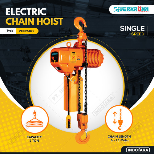 [EZM.1010282] Electric Chain Hoist Verkronn 2 Ton Single Speed VCE02-02S - Fixed Type