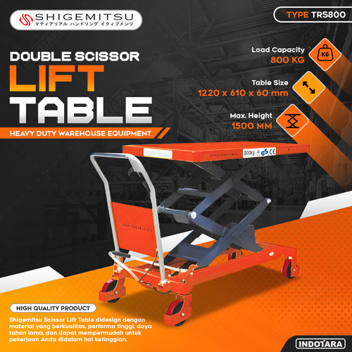 [EZM.1010298] Double Scissor Lift Table 800 Kg Shigemitsu - TRS800