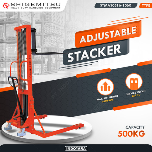 [EZM.1010300] Shigemitsu Adjustable Stacker 0.5 Ton STMAS0516-1060