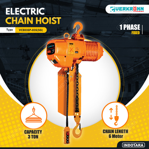 [EZM.1010316] Electric Chain Hoist Single Phase 3 Ton Verkronn VCE03SP-03S