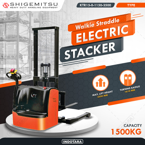 [EZM.1010337] Electric Walkie Straddle Stacker KTR15-II-1150-3500 - Shigemitsu