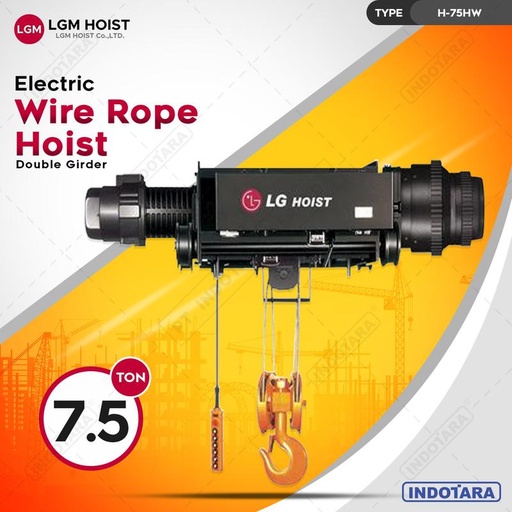 [EZM.1010338] Electric Wire Rope Hoist LGM H-75HW Double Girder - 7.5 Ton