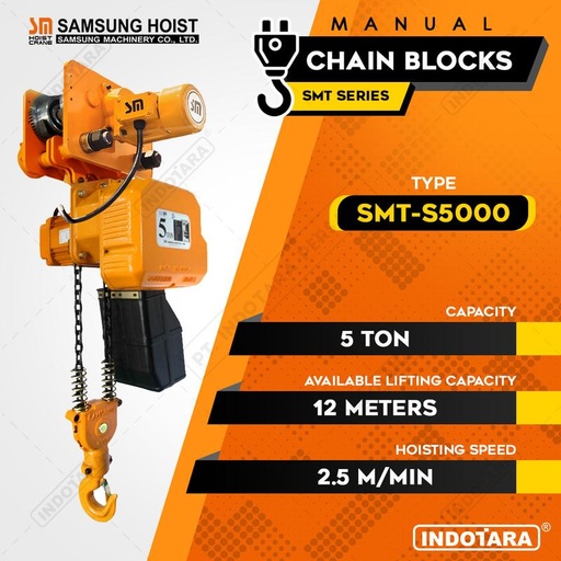 [EZM.1010339] Electric Chain Hoist Samsung With Trolley Series SMT-S5000 x 12M