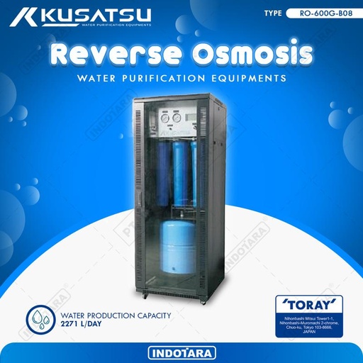 [EZM.1010352] Steel Box Reverse Osmosis Kusatsu RO-600G-B08 -  With Tank Inside