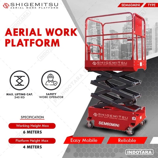 [EZM.1010363] Tangga Elektrik - Shigemitsu Mini Electric Scissor Lift SEM60MINI