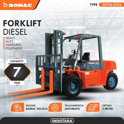 [EZM.1010372] Bomac Forklift Diesel 7 Ton RD70A-BTD4