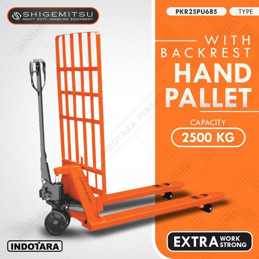 [EZM.1010386] Shigemitsu Manual Hand Pallet Dengan Sandaran 2.5 Ton PKR25PU685