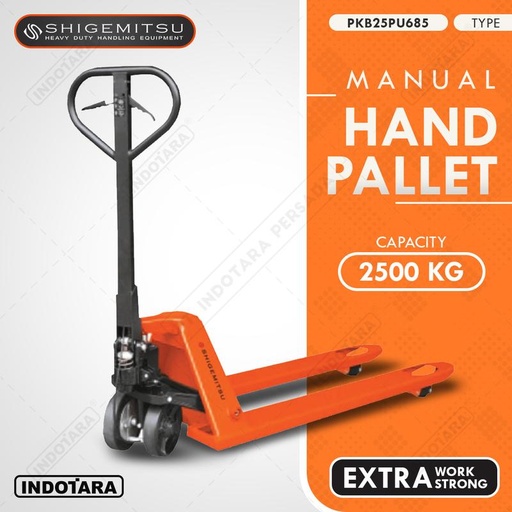 [EZM.1010387] Shigemitsu Manual Hand Pallet 2.5 Ton Dengan Rem PKB25PU685