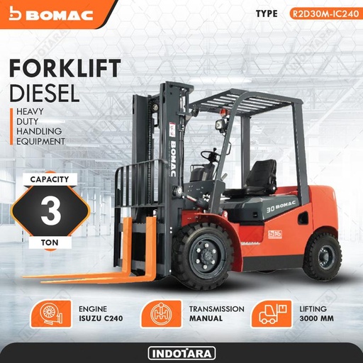 [EZM.1010413] Bomac Forklift Diesel 3 Ton - R2D30M-IC240