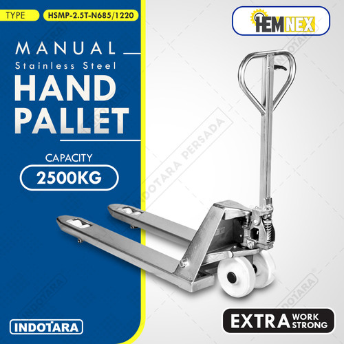 [EZM.1010415] Hand Pallet Truck Pallet Jack Stainless Steel Hemnex 2.5 Ton HSMP-2.5T-N685/1220
