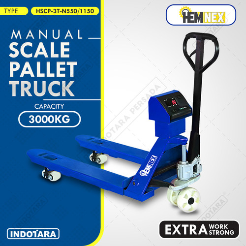 [EZM.1010419] Hand Pallet Timbangan / Scale Pallet 3 Ton Hemnex HSCP-3T-N550/1150