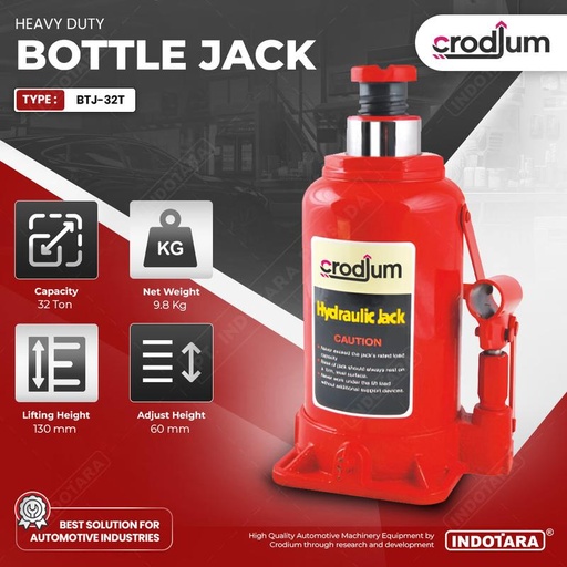 [EZM.1010438] Dongkrak Botol 32 TON - Crodium Hydraulic Jack