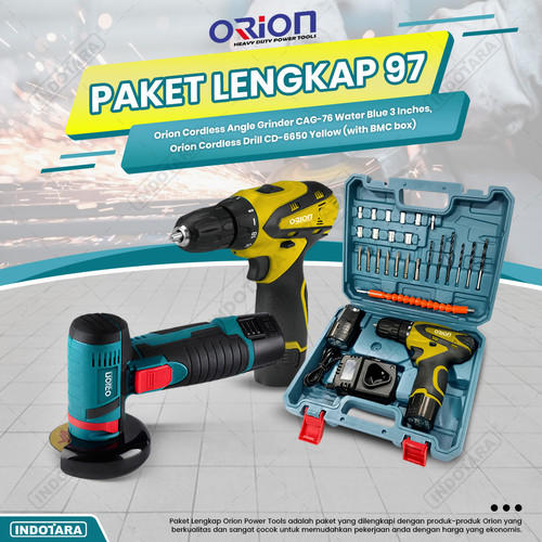 [EZM.1010523] Paket Lengkap 97 - Cordless Angle Grinder CAG-76 - Cordless Drill CD-6650