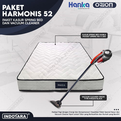 [EZM.1010535] Paket Harmonis 49-54 - Kasur Spring Bed POCKET & Vacuum Cleaner RV8209 Hitam