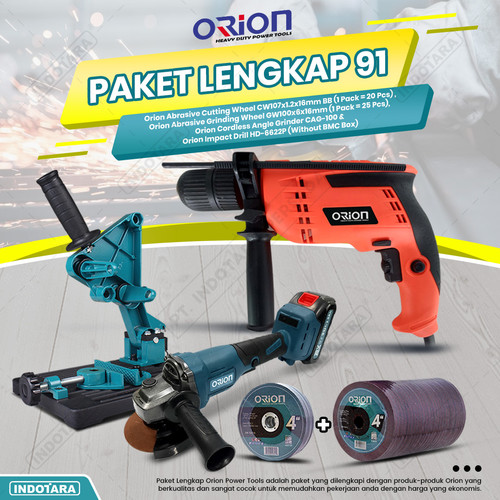 [EZM.1010541] Paket Lengkap 91 - Gerinda Tangan CAG100 - Mesin Bor Tangan HD6622P