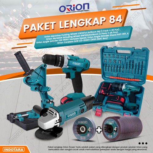 [EZM.1010552] Paket Lengkap 84 - Gerinda Tangan HG954V - Mesin Bor Tangan CD2100V