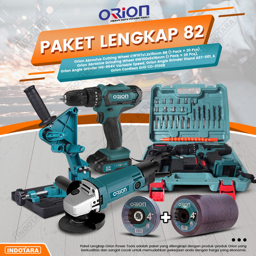 [EZM.1010554] Paket Lengkap 82 - Gerinda Tangan HG954V - Mesin Bor Tangan CD2100B