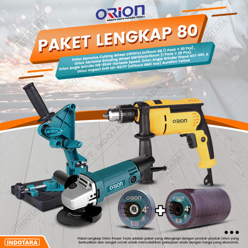 [EZM.1010556] Paket Lengkap 80 - Gerinda Tangan HG954V - Mesin Bor Tangan HD6617P