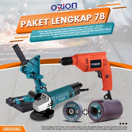 [EZM.1010558] Paket Lengkap 78 - Gerinda Tangan HG954V - Mesin Bor Tangan HD6601