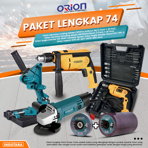 [EZM.1010561] Paket Lengkap 74 - Gerinda Tangan HG954V - Mesin Bor Tangan HD6617
