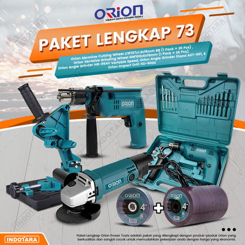 [EZM.1010562] Paket Lengkap 73 - Gerinda Tangan HG954V - Mesin Bor Tangan HD600S