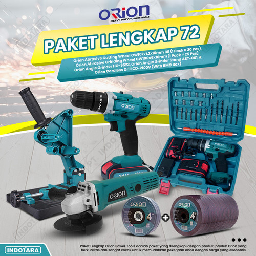 [EZM.1010570] Paket Lengkap 72 - Gerinda Tangan HG9523 - Mesin Bor Tangan CD2100V