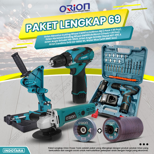 [EZM.1010574] Paket Lengkap 69 - Gerinda Tangan HG9523 - Mesin Bor Tangan CD6650