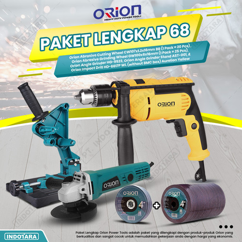 [EZM.1010575] Paket Lengkap 68 - Gerinda Tangan HG9523 - Mesin Bor Tangan HD6617P