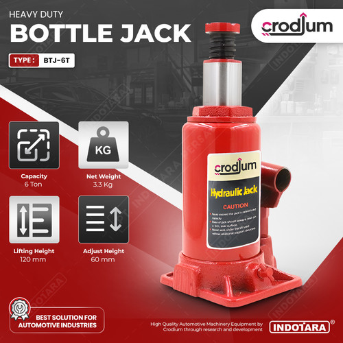 [EZM.1010576] Dongkrak Botol Bottle 3,5,6 Ton Hidrolik Hydraulic Jack Truck Mobil CRODIUM