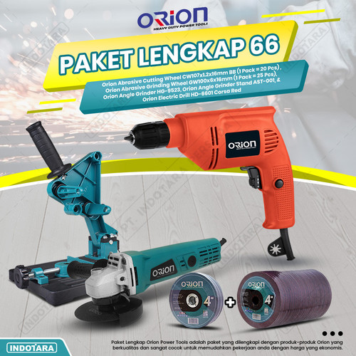 [EZM.1010578] Paket Lengkap 66 - Gerinda Tangan HG9523 - Mesin Bor Tangan HD6601