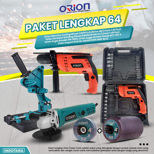 [EZM.1010580] Paket Lengkap 64 - Gerinda Tangan HG9523 - Mesin Bor Tangan HD6622S