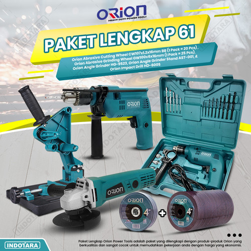 [EZM.1010583] Paket Lengkap 61 - Gerinda Tangan HG9523 - Mesin Bor Tangan HD600S