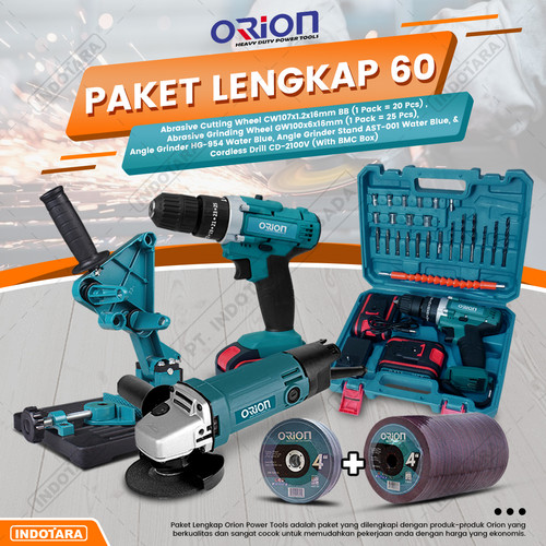 [EZM.1010590] Paket Lengkap 60 - Gerinda Tangan HG954 - Mesin Bor Tangan CD2100V