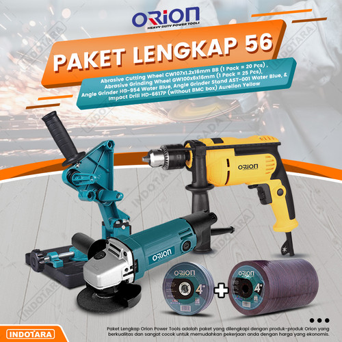 [EZM.1010593] Paket Lengkap 56 - Gerinda Tangan HG954 - Mesin Bor Tangan HD6617P